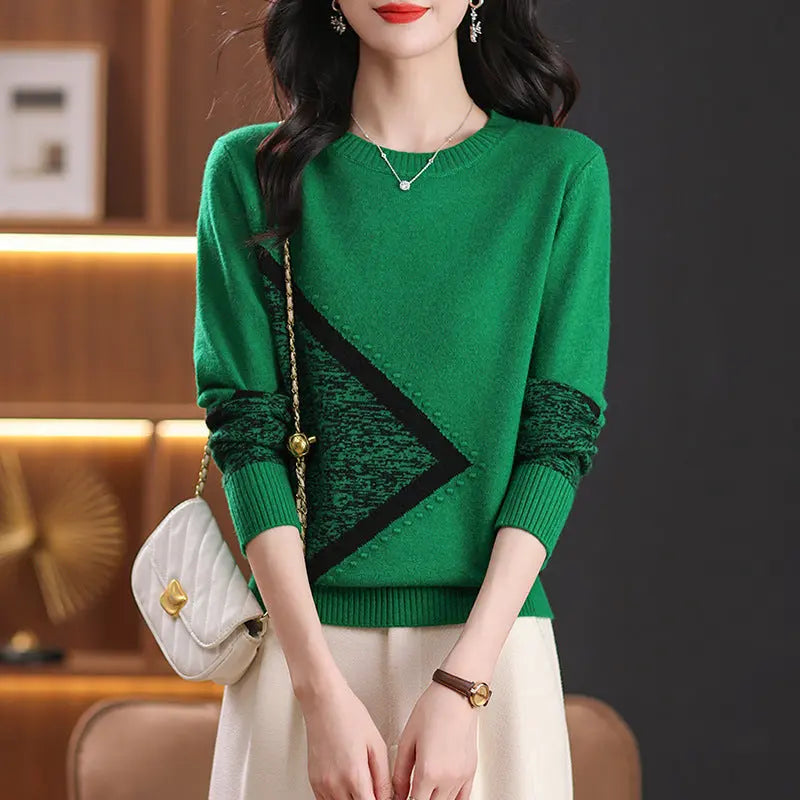 Round Neck Multicolor Sweater Sweaters Women's Clothing Long Sleeve Cjdropshipping
