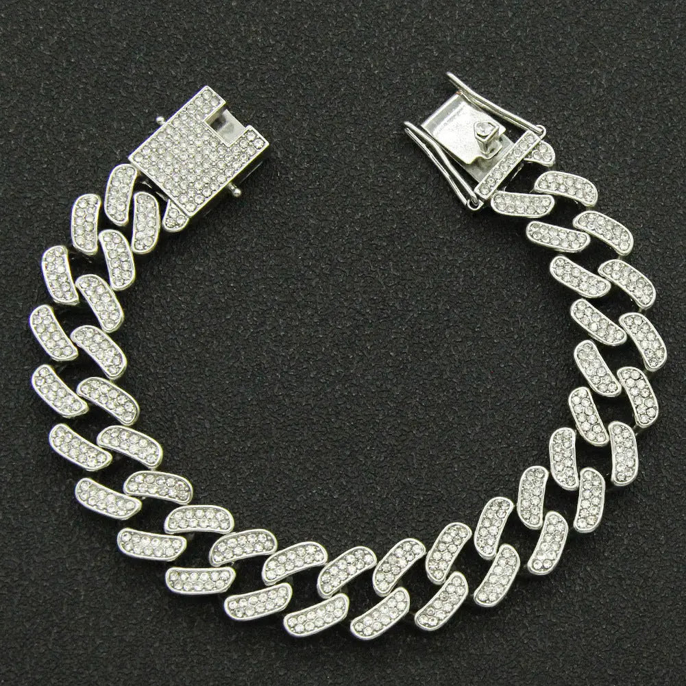 Men's Full Diamond Cuban Bracelet Bracelet JNi3 shop