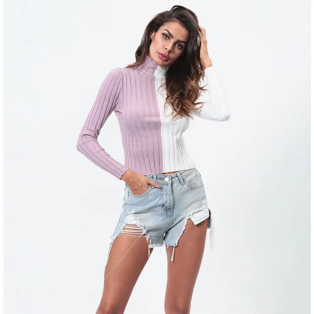 Knitted Long-Sleeved T-Shirt All-Match Bottoming Shirt JNi3 shop