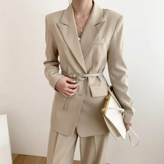 Short French Suit with Belt Cjdropshipping