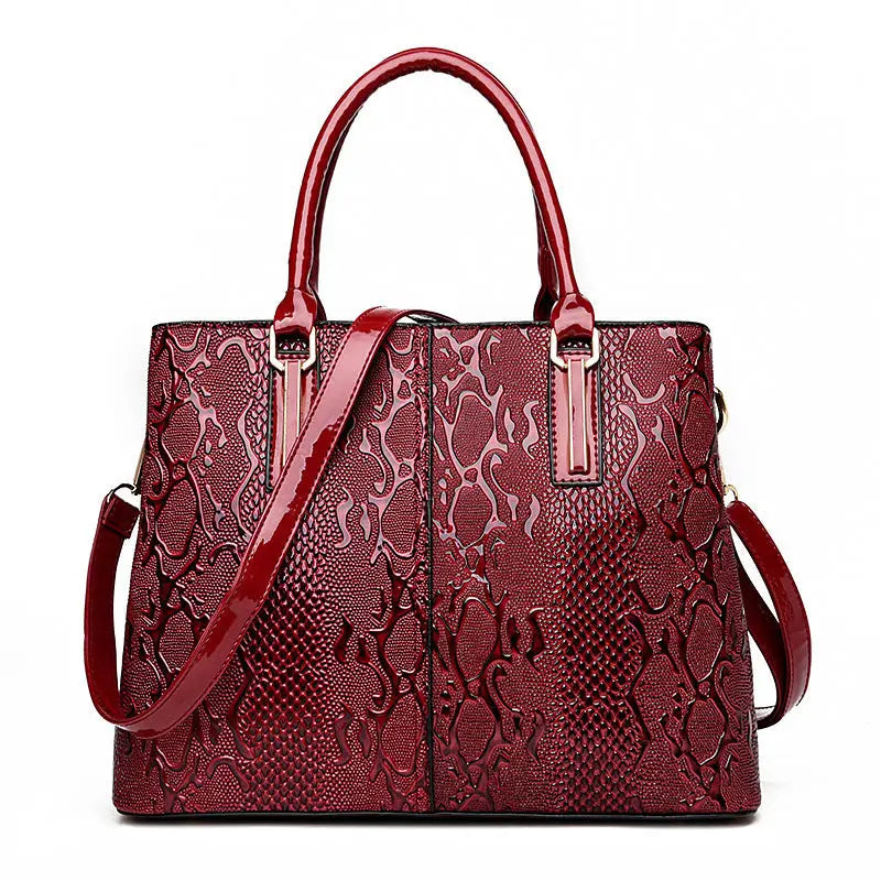 Ladies Handbag In Patent Leather Snake Print Cjdropshipping