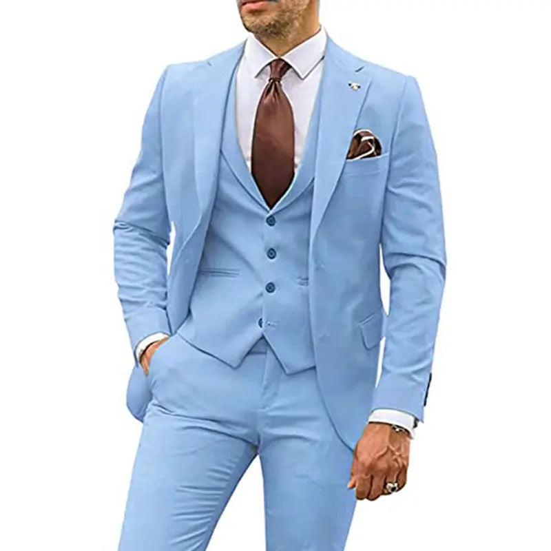 Men's Fashion Casual Slim Suit Three Pieces Cjdropshipping