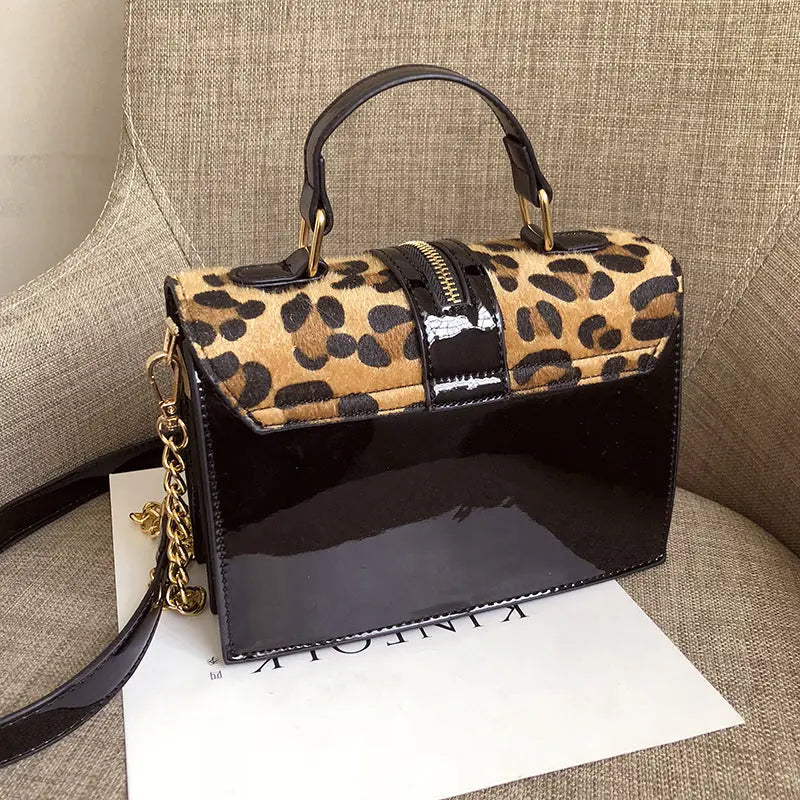 Korean Style Leopard Print Shoulder Bag Crossbody Bags For Women With Zipper Decoration Ladies Chain Handbags JNi3 shop