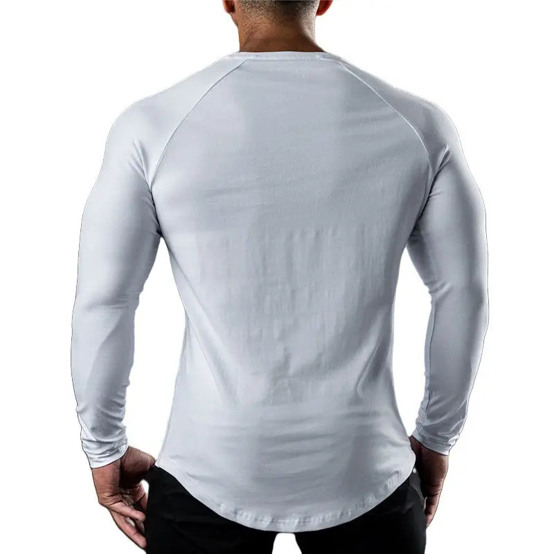 Long Sleeve Tight Sports T-shirt Round Neck Quick-drying Exercise Top Dropshipman