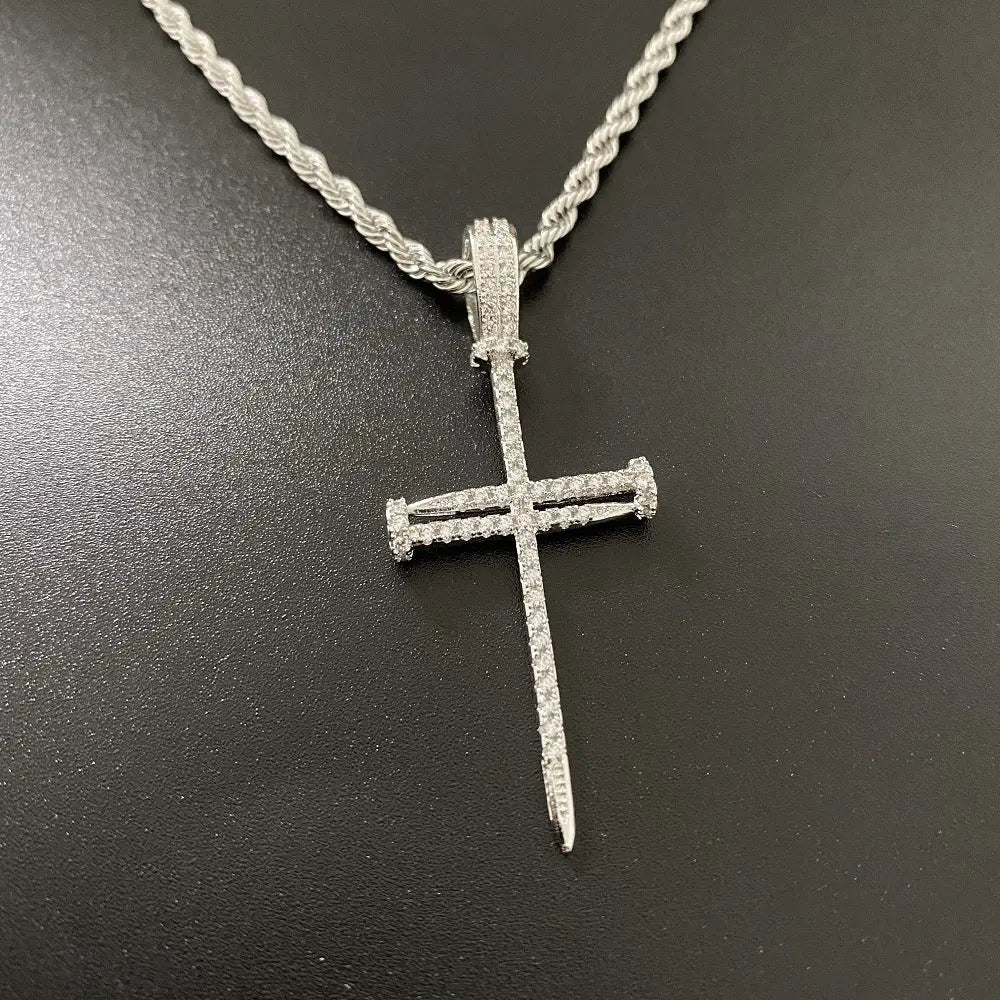 Zircon Nail Cross Necklace Jewelry Necklace Cjdropshipping