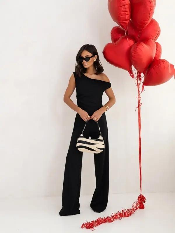 Sexy Jumpsuits For Women Falling Straps Business Rompers Elegant Straight Long Pants Rompers Fastened With A Zipper On The Side. Cjdropshipping