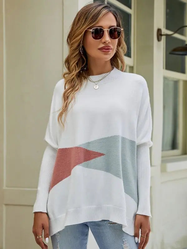 Women's Loose Batwing Sleeve Pullover Sweater Cjdropshipping