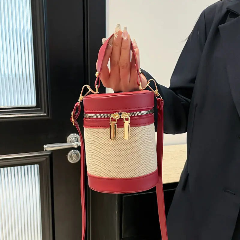 Leopard Print Contrast Color Bucket Bag For Women JNi3 shop