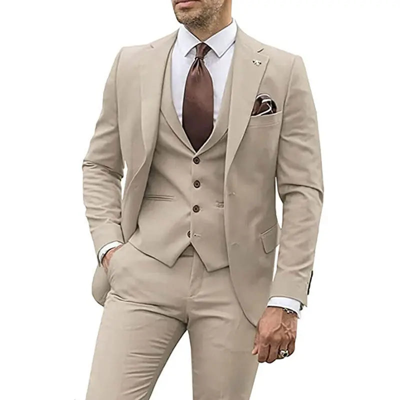 Men's Fashion Casual Slim Suit Three Pieces Cjdropshipping