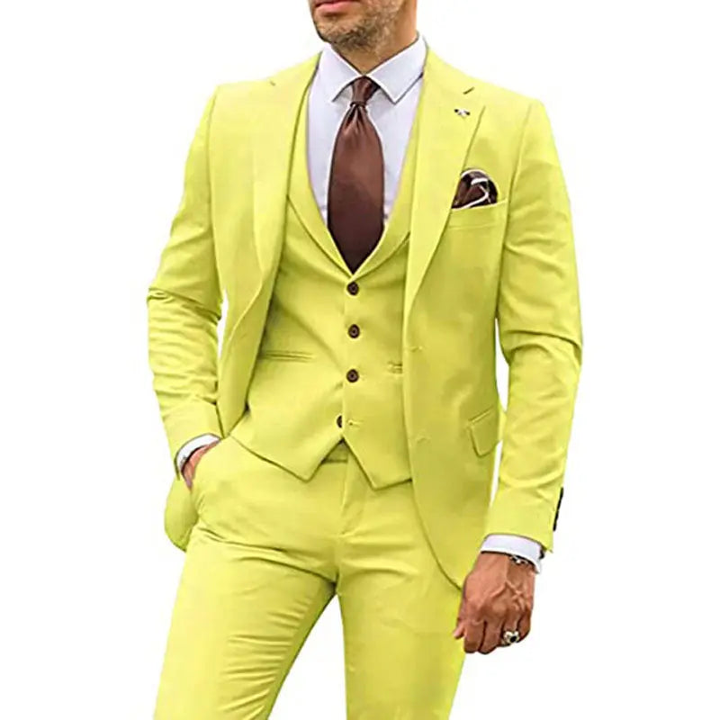 Men's Fashion Casual Slim Suit Three Pieces Cjdropshipping