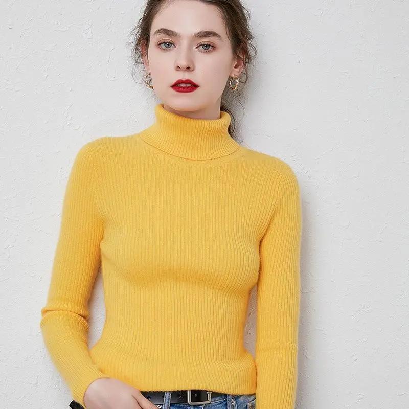 Turtleneck Sweater Women Slim Padded Inner Style Cjdropshipping