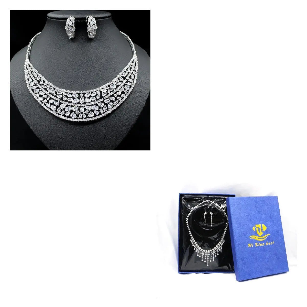 Oversized Bridal Emerald Earrings Necklace Set Cjdropshipping