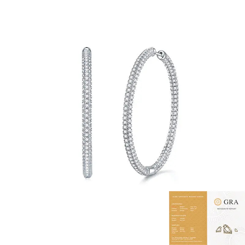 S925 Silver Fading Mosang Stone Earrings JNi3 shop