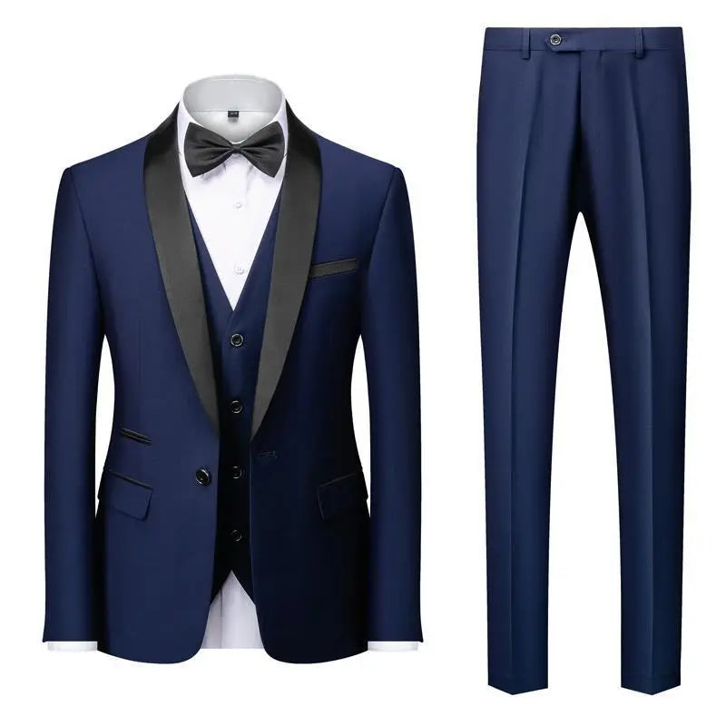 Men's Suit Set Green Fruit Collar Stage Suit Dress Host Performance Bridegroom Best Man Three-piece Suit Cjdropshipping