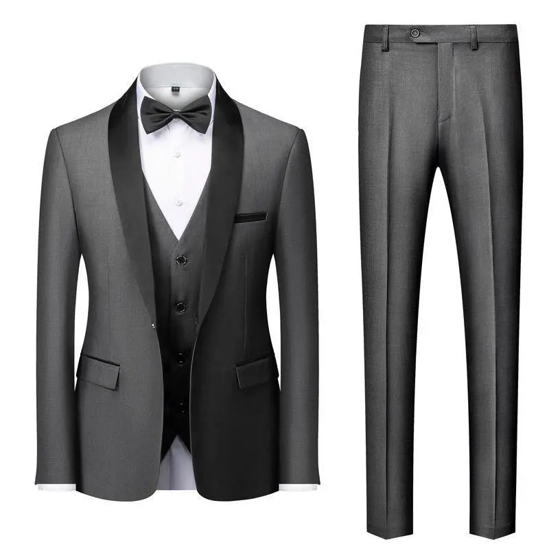 Men's Suit Set Green Fruit Collar Stage Suit Dress Host Performance Bridegroom Best Man Three-piece Suit Cjdropshipping