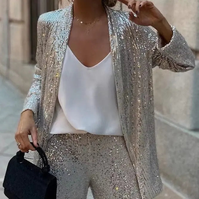 Fashion Sequin All-match Small Suit Suit Cjdropshipping