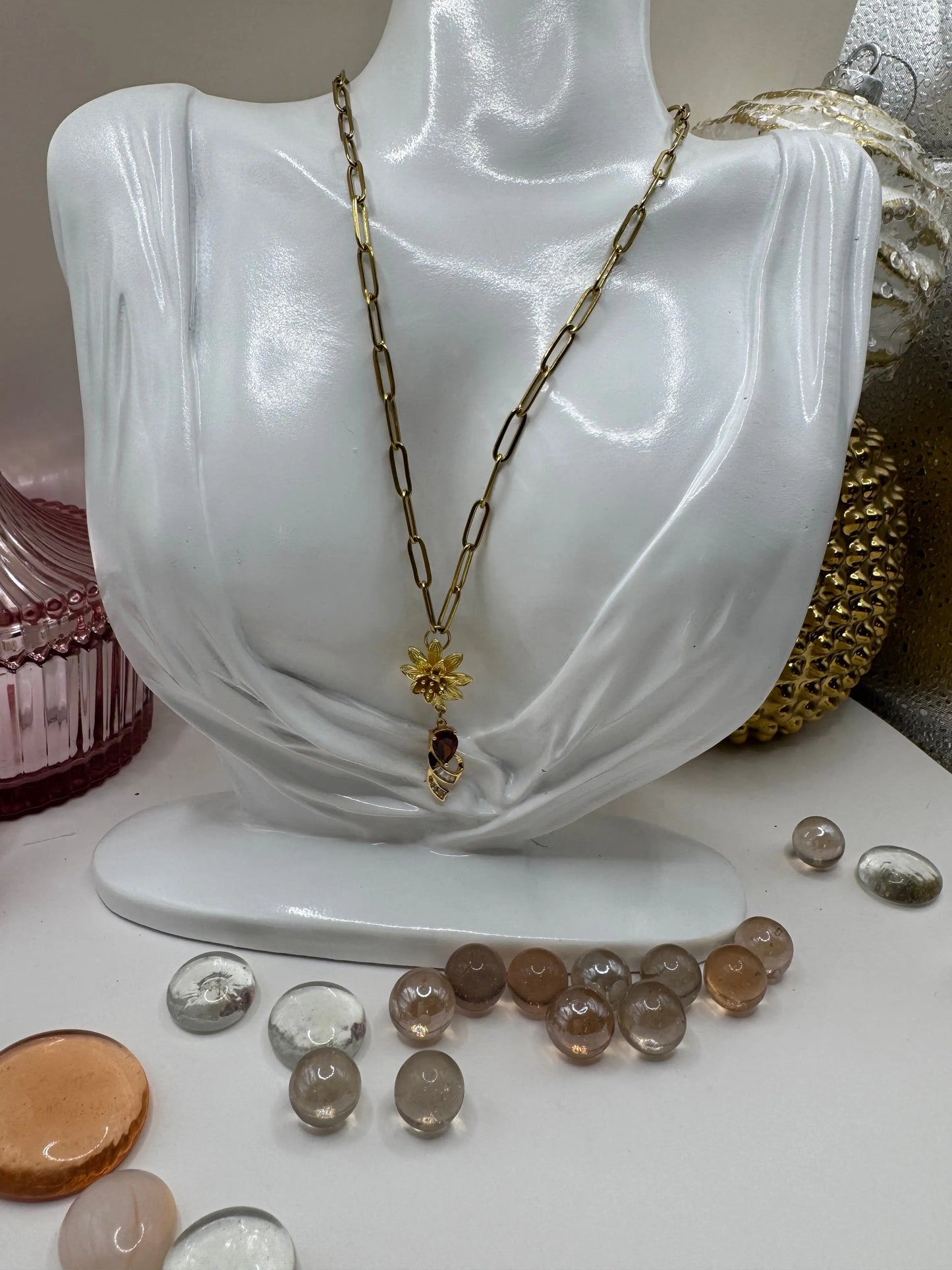 Golden Bloom Drop (limited edition) 18k gold PVD Necklace - JNi3 shop