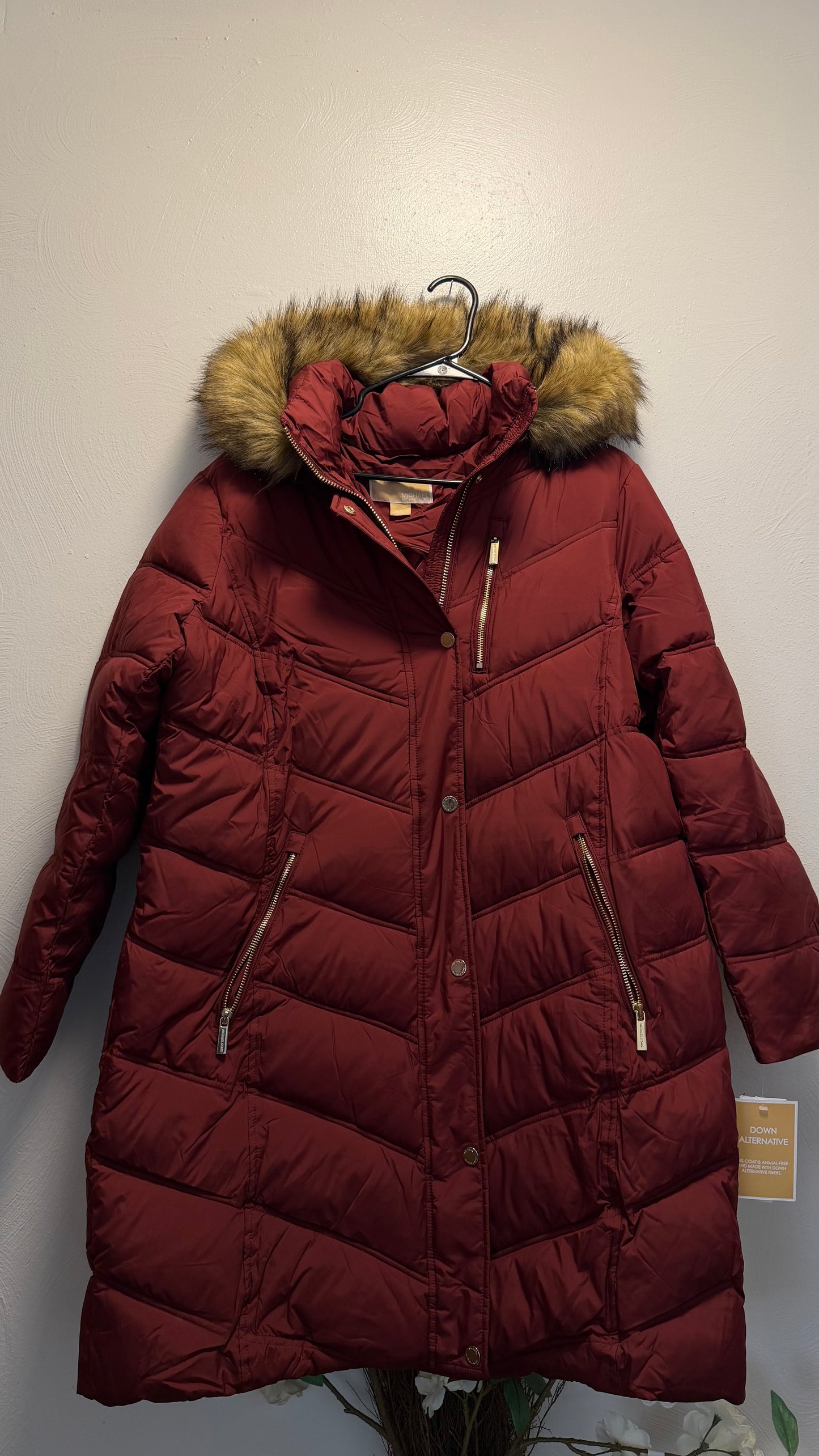 Michael kors xl burgundy down jacket