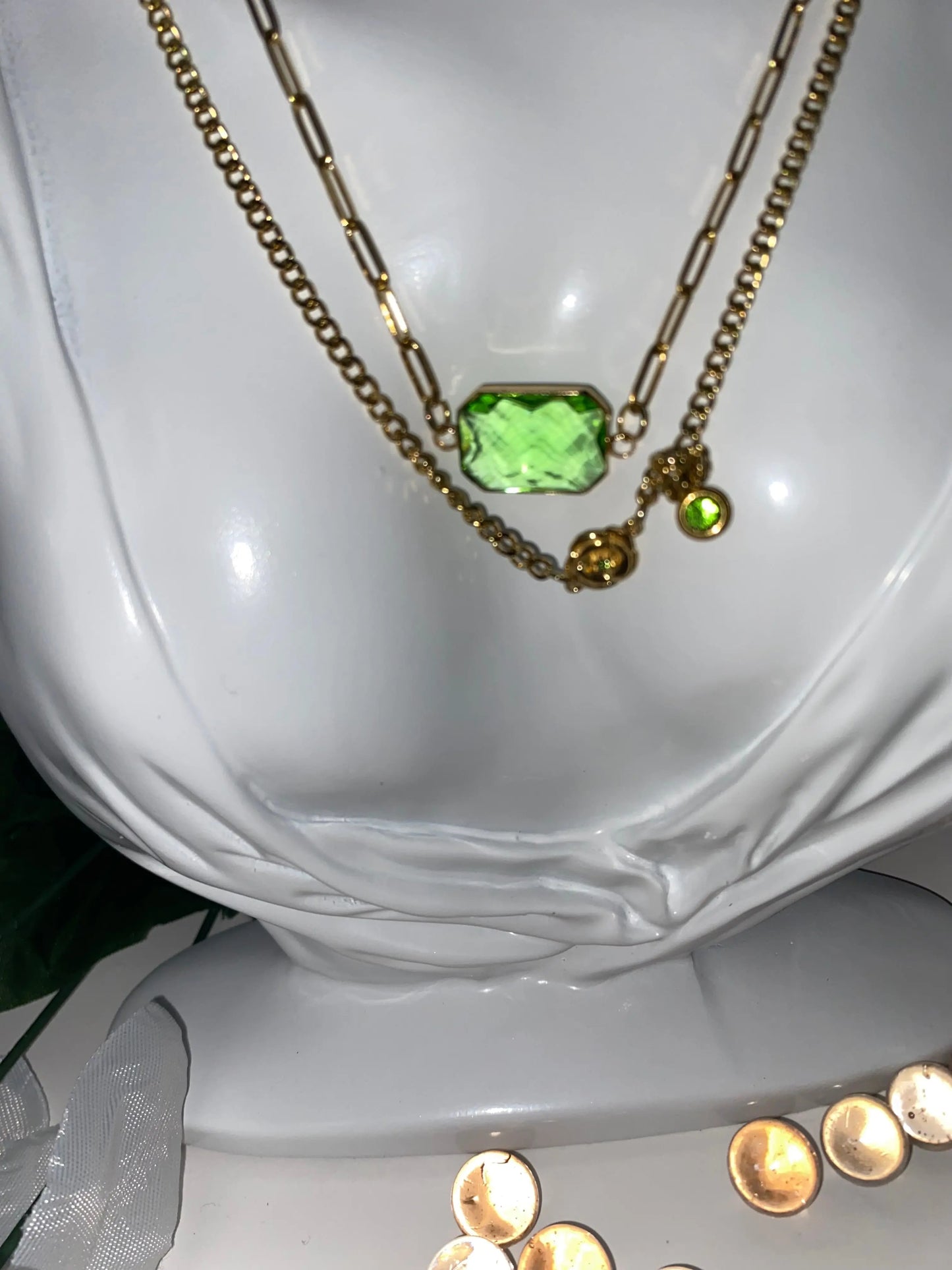 18k Gold PVD Birthstone and Flower layered pendant Necklace - JNi3 shop