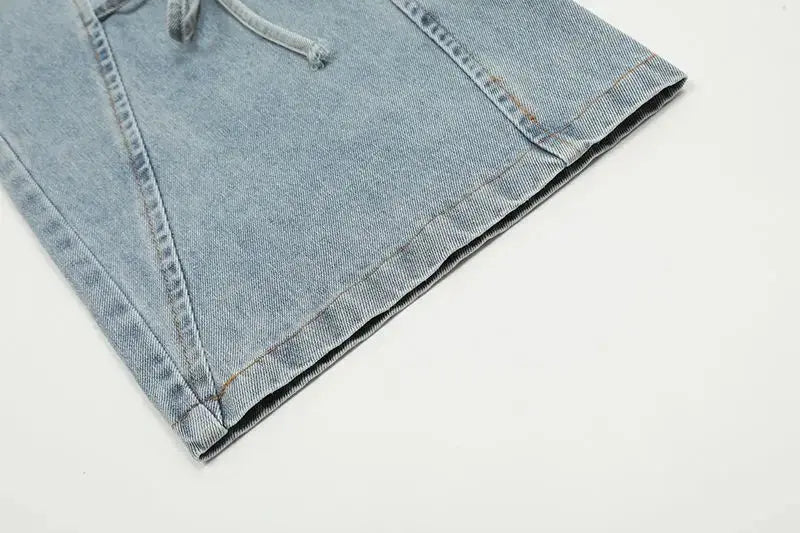 MEXZT Y2K 2000S Jeans Women Vintage Streetwear Bow Bandage Wide Leg Denim Pants Harajuku Korean Baggy Casual Straight Trousers JNi3 shop