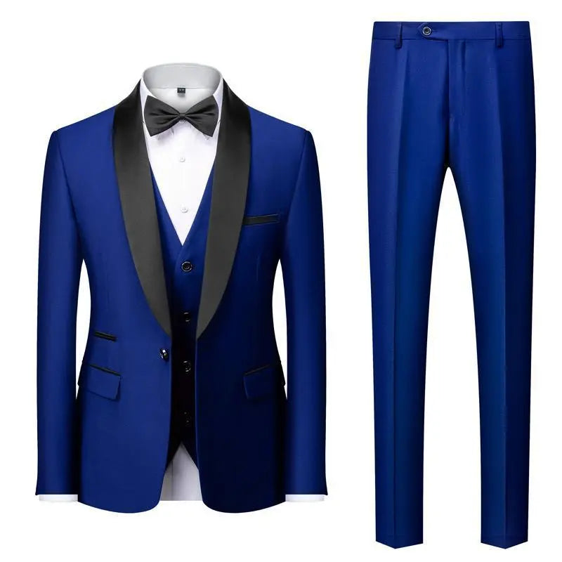 Men's Suit Set Green Fruit Collar Stage Suit Dress Host Performance Bridegroom Best Man Three-piece Suit Cjdropshipping