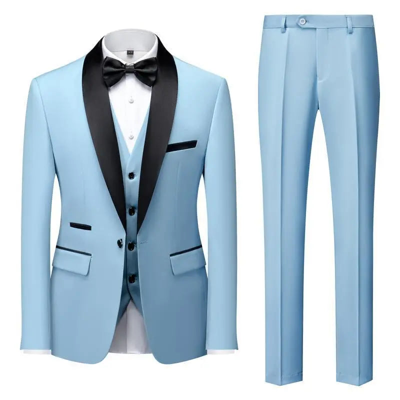 Men's Suit Set Green Fruit Collar Stage Suit Dress Host Performance Bridegroom Best Man Three-piece Suit Cjdropshipping