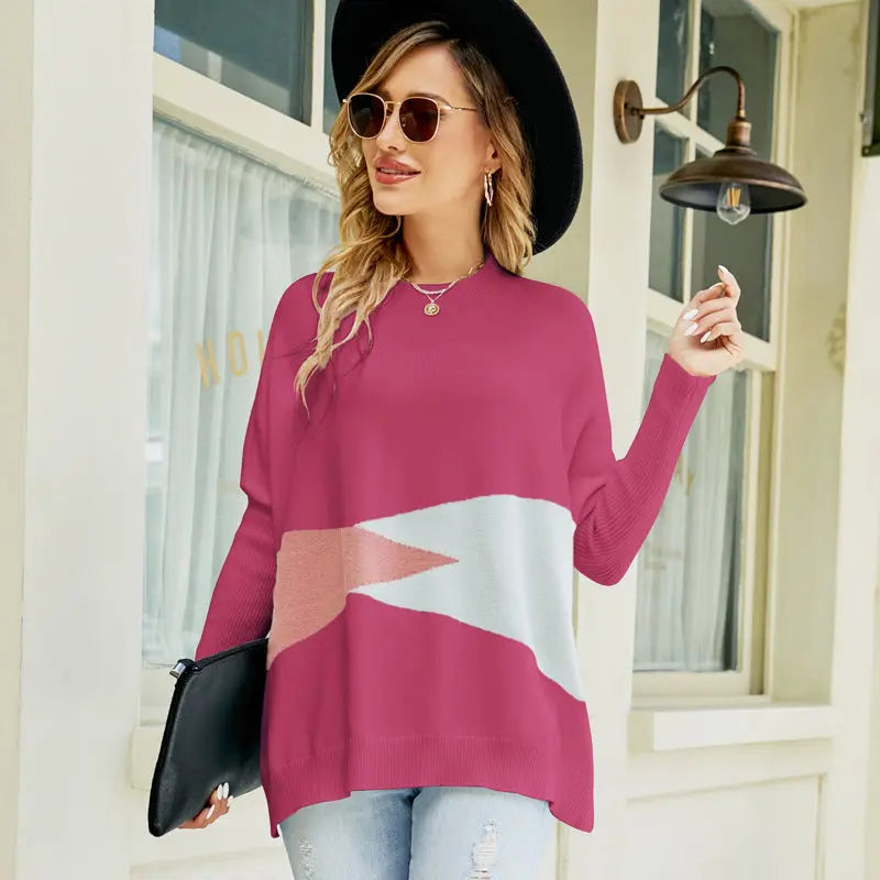 Women's Loose Batwing Sleeve Pullover Sweater Cjdropshipping