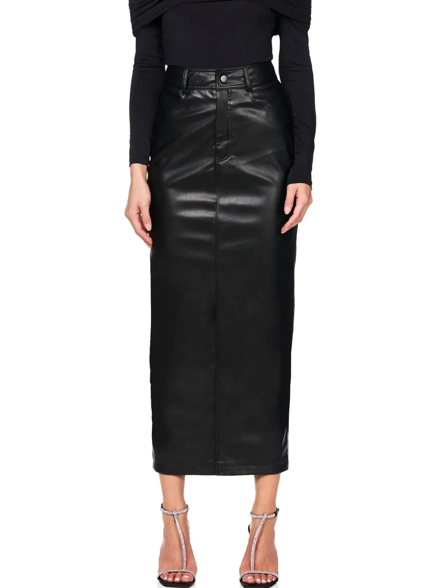 Classic High Waist Leather Skirt Cjdropshipping