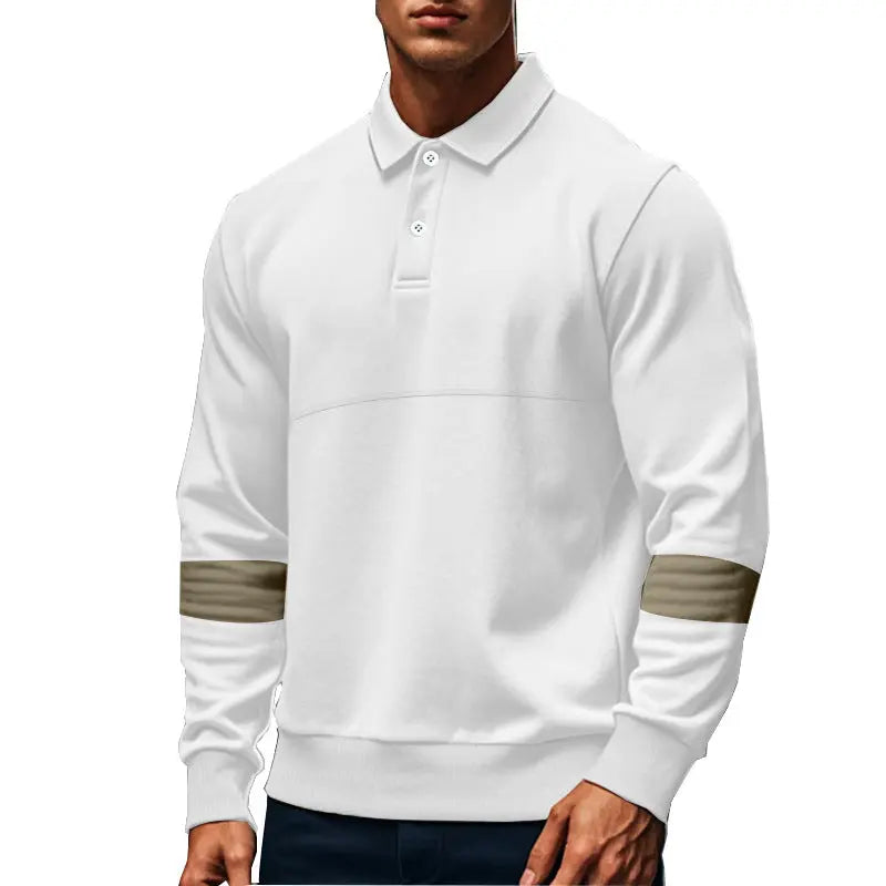 Fashion Long-sleeved Lapel Polo Shirt With Button Men's Loose Casual Sports Top Fall Spring Clothing Dropshipman