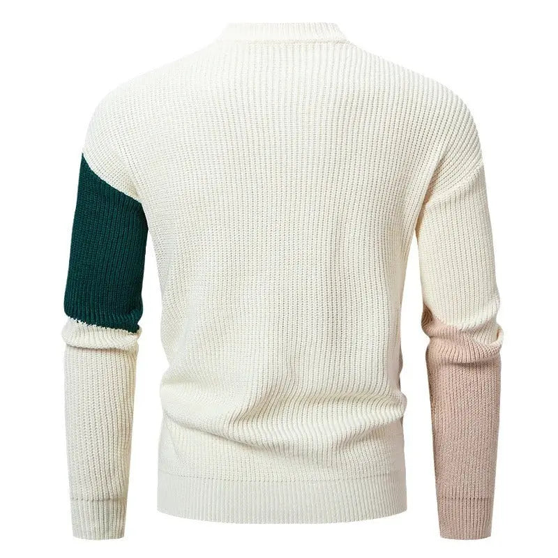 Sweater Men's Round Neck Multicolor Pullover Sweater Cjdropshipping