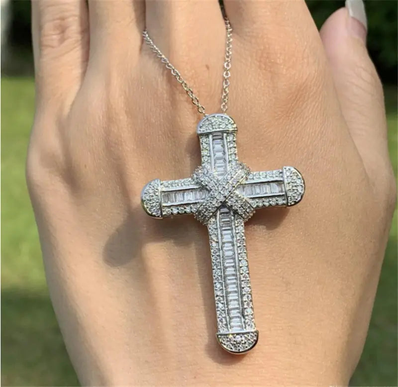 Hip Hop Jewelry Lady Diamond Cross Necklace Cjdropshipping