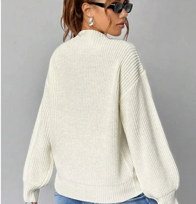 Fashion Casual Women's Loose V-neck Sweater Cjdropshipping