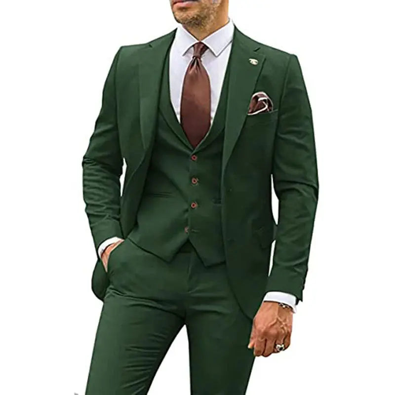 Men's Fashion Casual Slim Suit Three Pieces Cjdropshipping