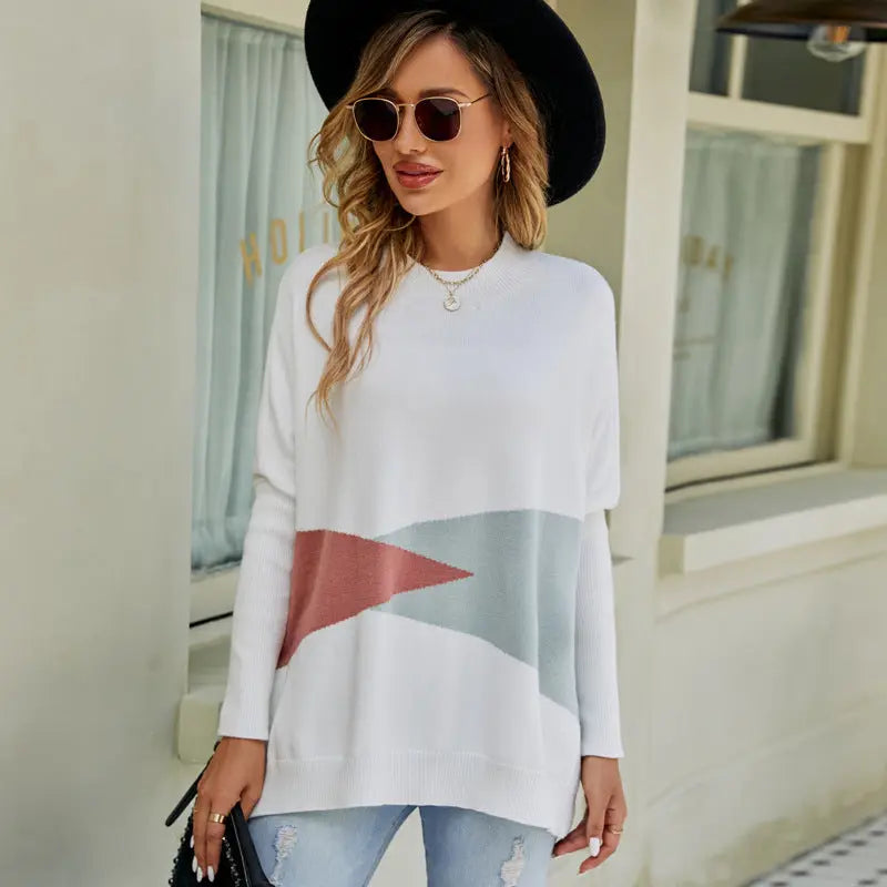 Women's Loose Batwing Sleeve Pullover Sweater Cjdropshipping