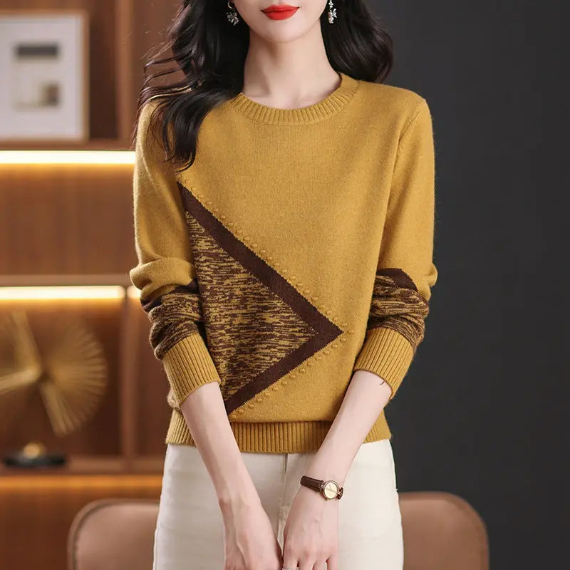 Round Neck Multicolor Sweater Sweaters Women's Clothing Long Sleeve Cjdropshipping