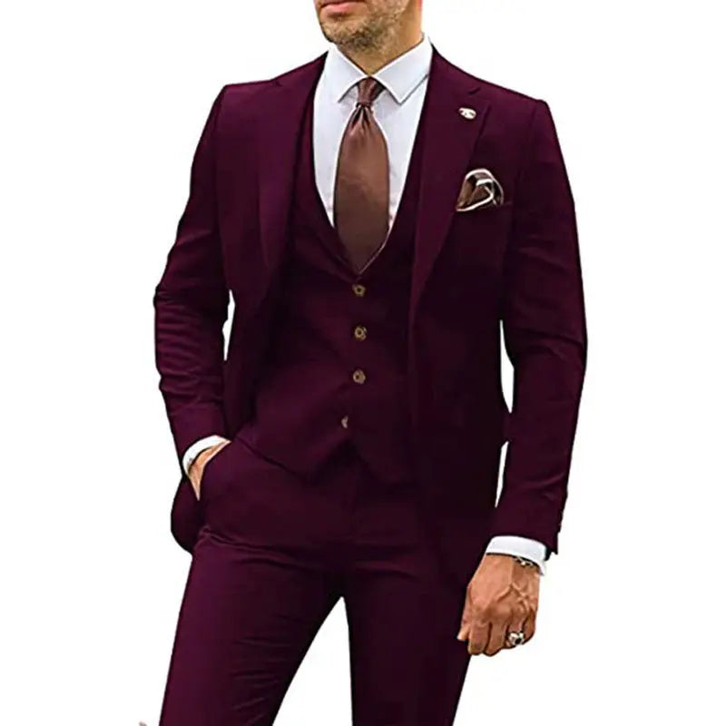 Men's Fashion Casual Slim Suit Three Pieces Cjdropshipping
