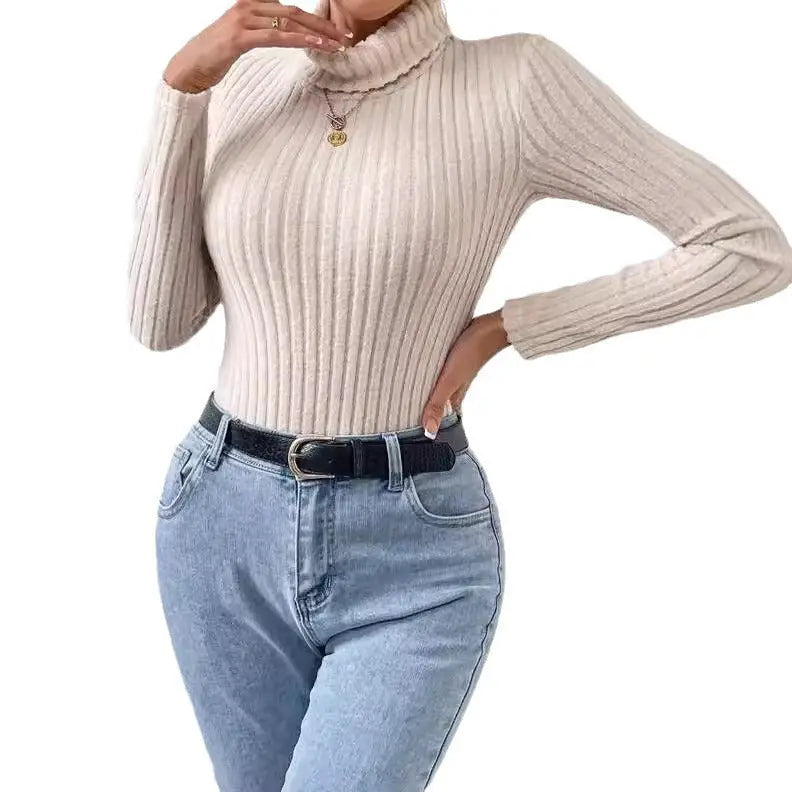 French Style Turtleneck Long Sleeve Knitted Jumpsuit JNi3 shop