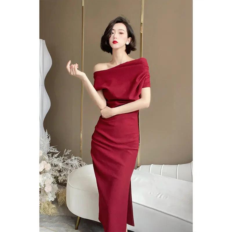 Women's Summer Off Shoulder Waist Long Dress Cjdropshipping
