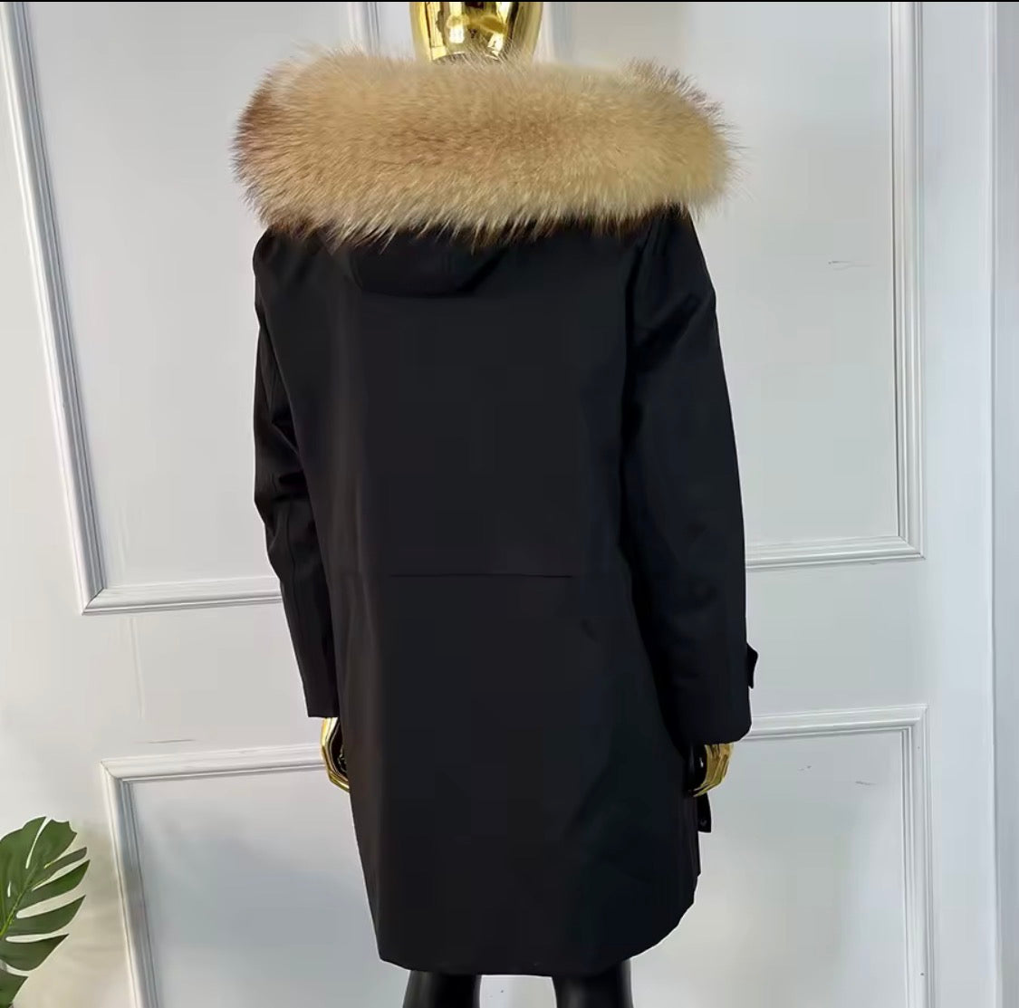 Men's Luxury Real Raccoon Fur Hooded Parka Jacket