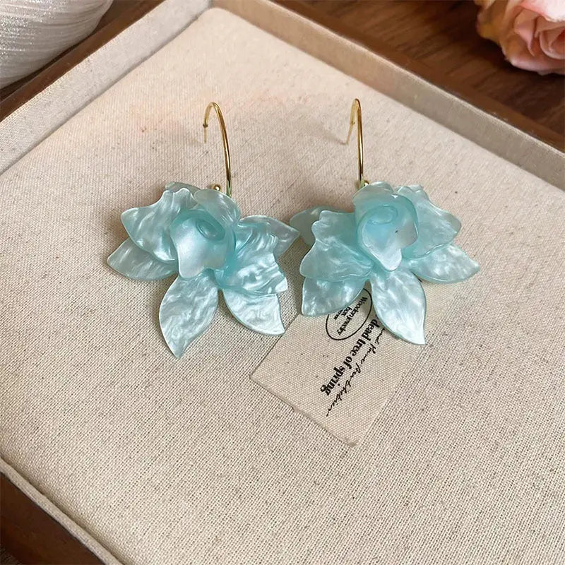 Vintage Acrylic Flower Exaggerated Earrings Cjdropshipping