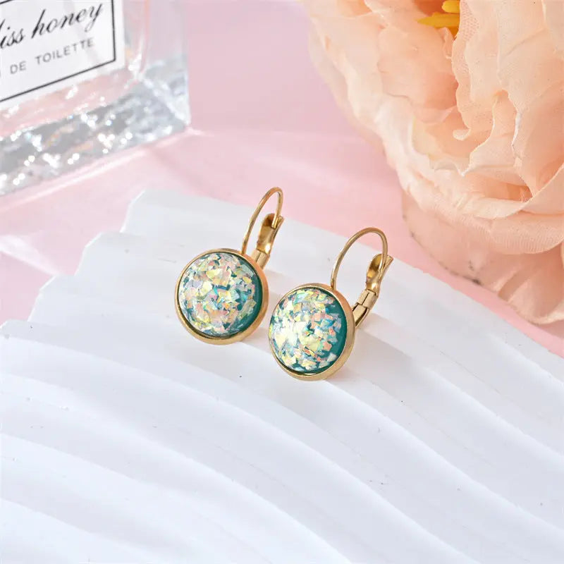 New Sequin Rhinestone Earrings Fashion Stainless Steel Jewelry For Women Cjdropshipping