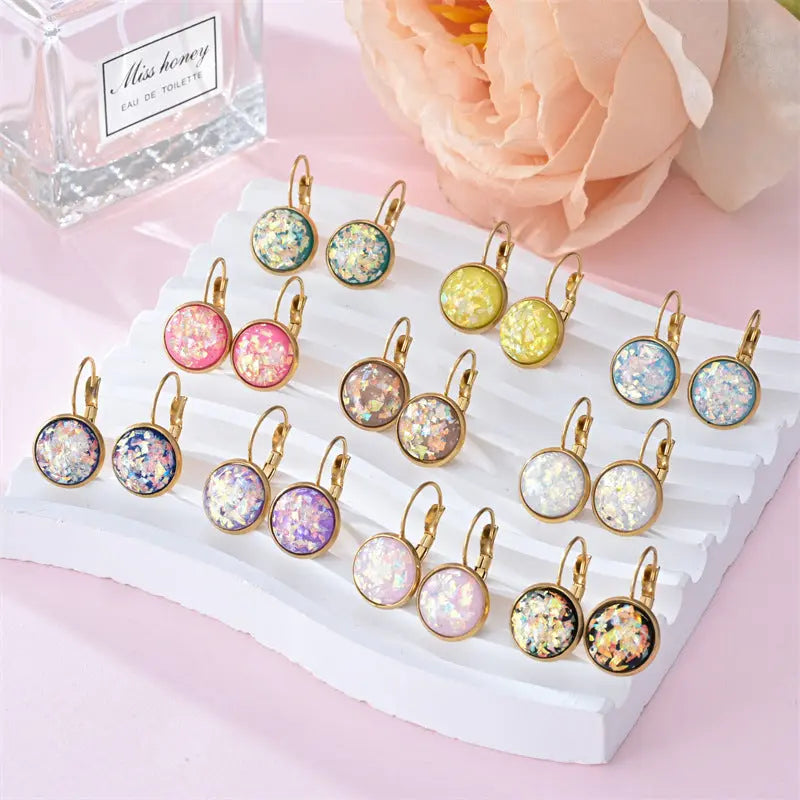 New Sequin Rhinestone Earrings Fashion Stainless Steel Jewelry For Women Cjdropshipping