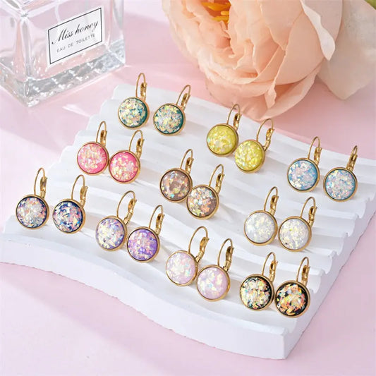 New Sequin Rhinestone Earrings Fashion Stainless Steel Jewelry For Women Cjdropshipping