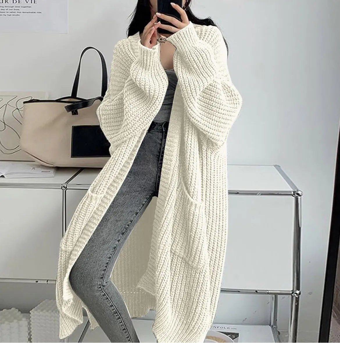 Idle Style Loose Thick Knitted Coat For Women JNi3 shop