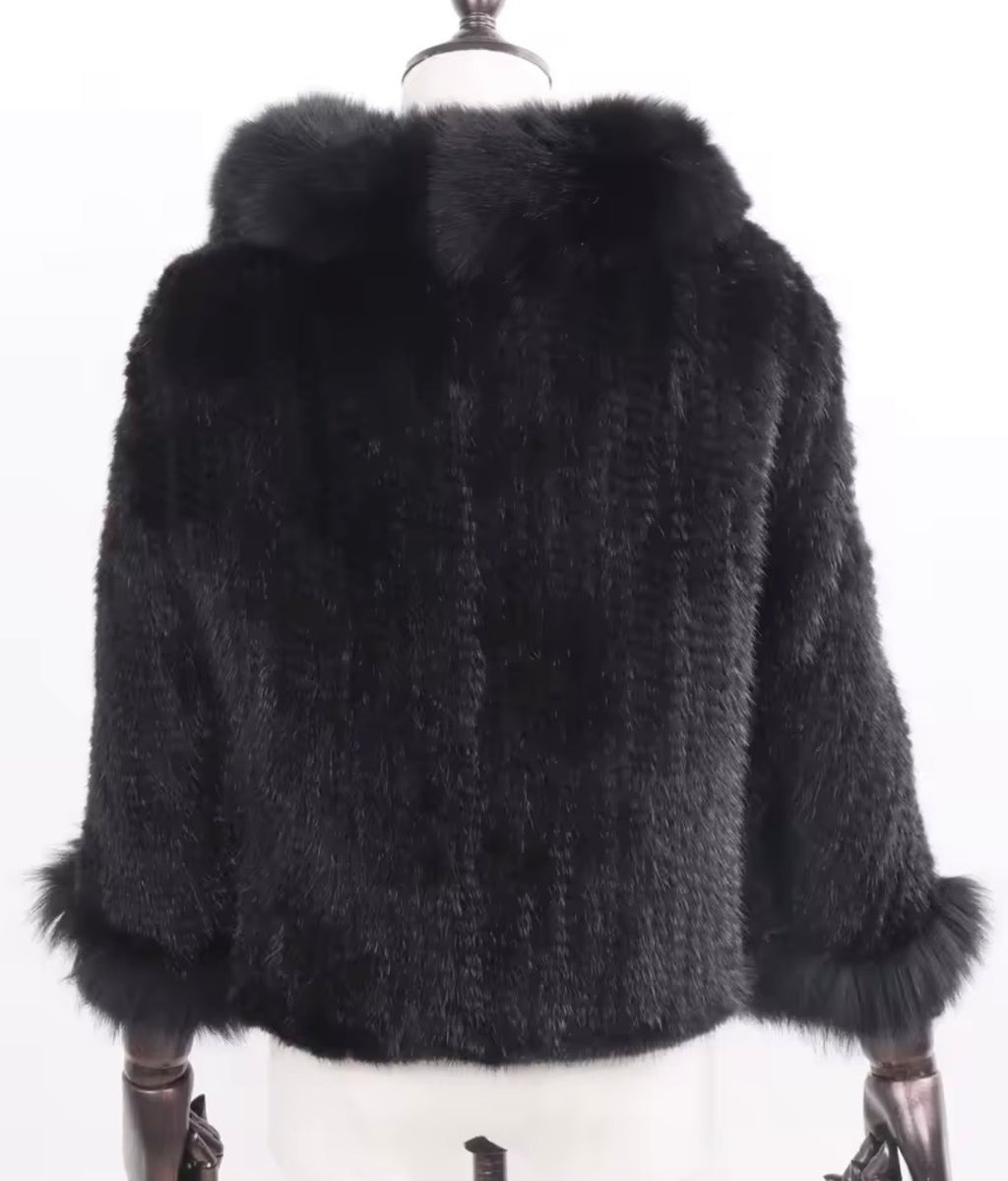 Vintage Black Mink Fur 3-Piece Set | Coat, Hat & Purse