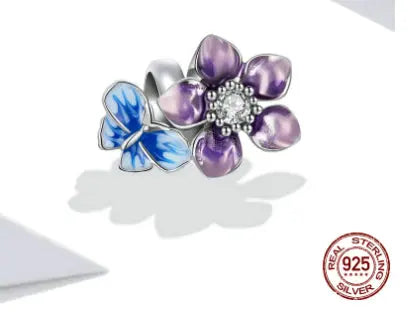 Sterling Silver S925 Beaded Bracelet White Gold Plated Colorful Beads - JNi3 shop