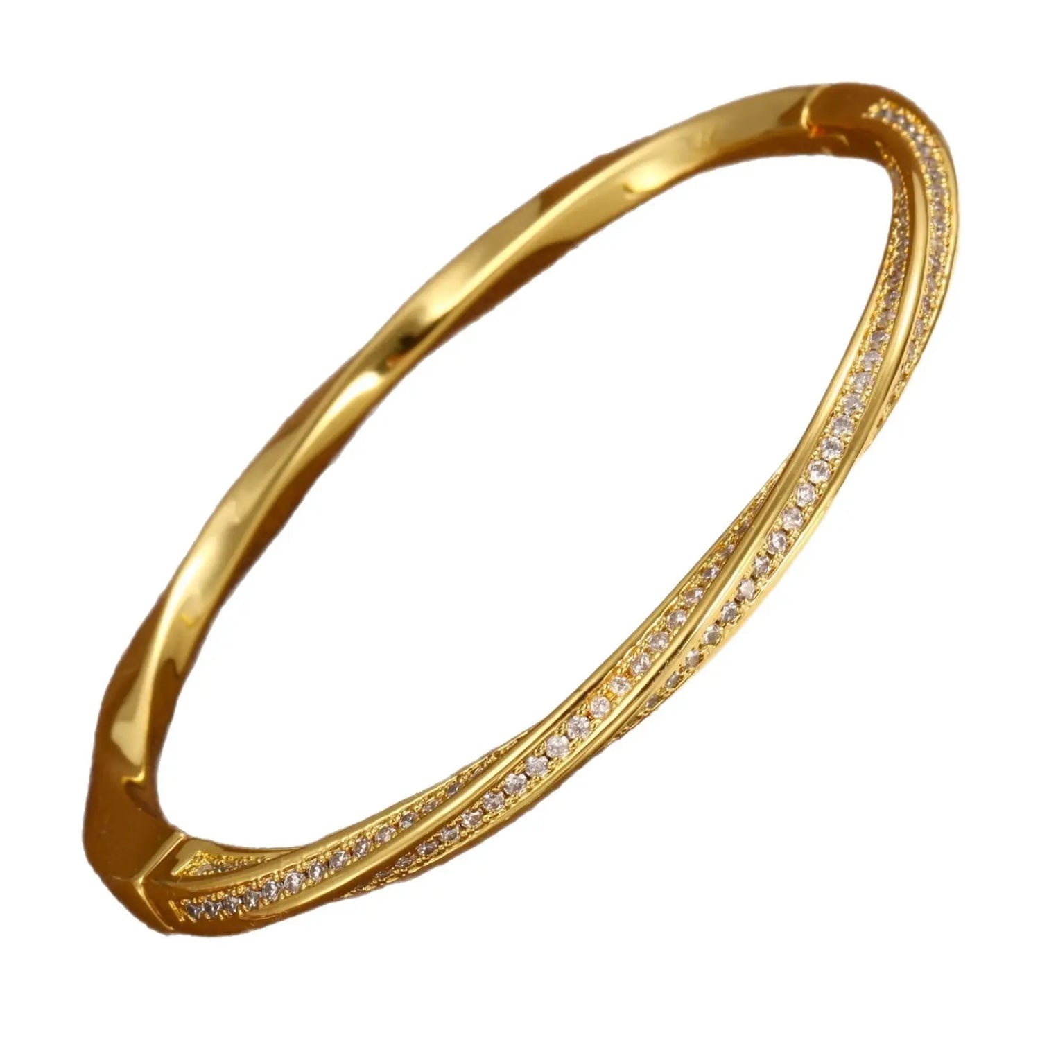 Affordable Luxury Fashion Half Circle Full Diamond Mobius Bracelet - JNi3 shop