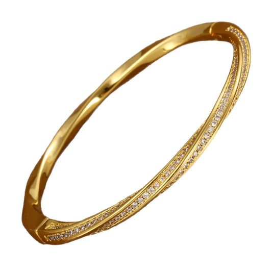 Affordable Luxury Fashion Half Circle Full Diamond Mobius Bracelet - JNi3 shop