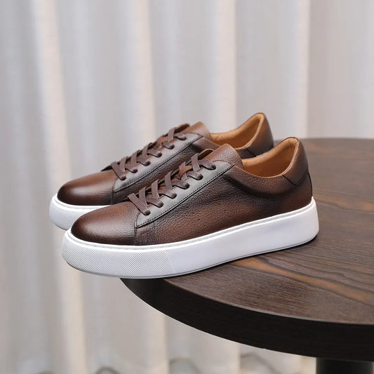 Top Layer Cowhide Men's Shoes Black Commute Leisure