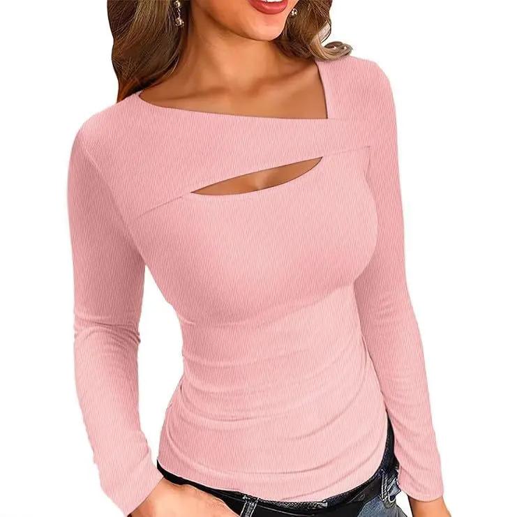 Irregular Slim Fit Long-sleeved T-shirt Top JNi3 shop